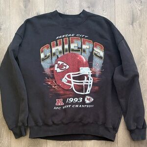 Abercrombie & Fitch Black Kansas City Chiefs Crewneck Sweater